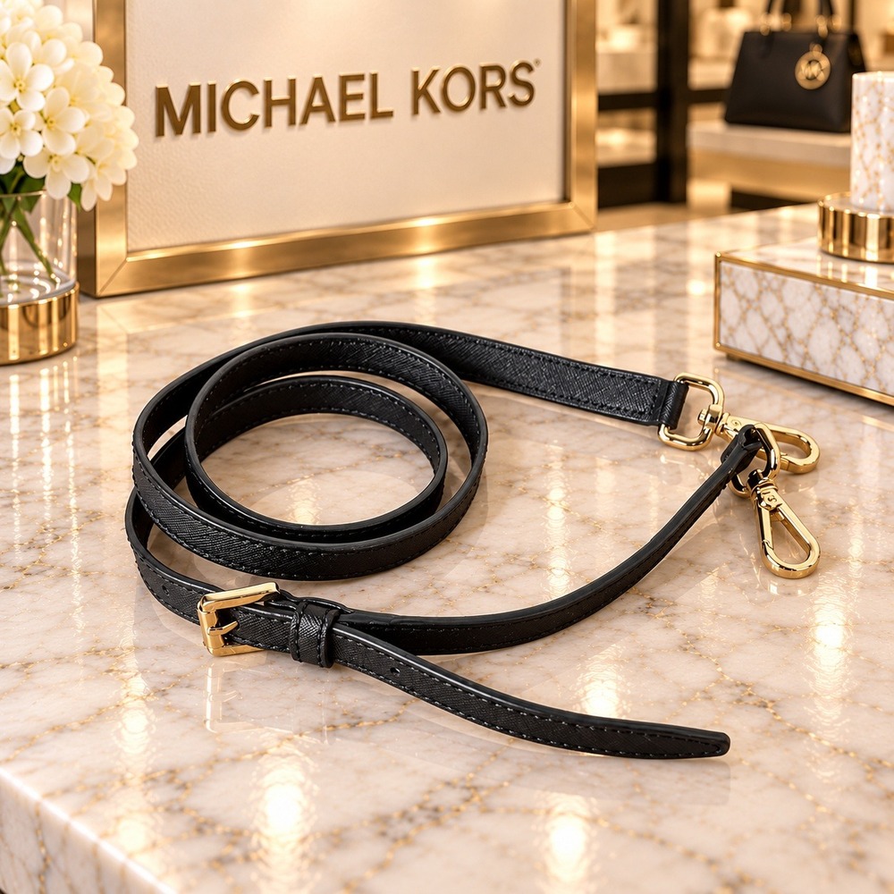 Michael Kors Replacement Strap Black Saffiano Leather Crossbody Gold Tone